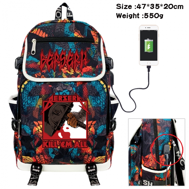 Berserk Camouflage waterproof sail fabric flip backpack student bag 47X35X20CM 550G