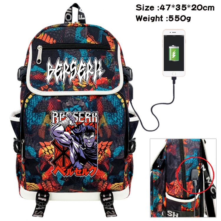 Berserk Camouflage waterproof sail fabric flip backpack student bag 47X35X20CM 550G