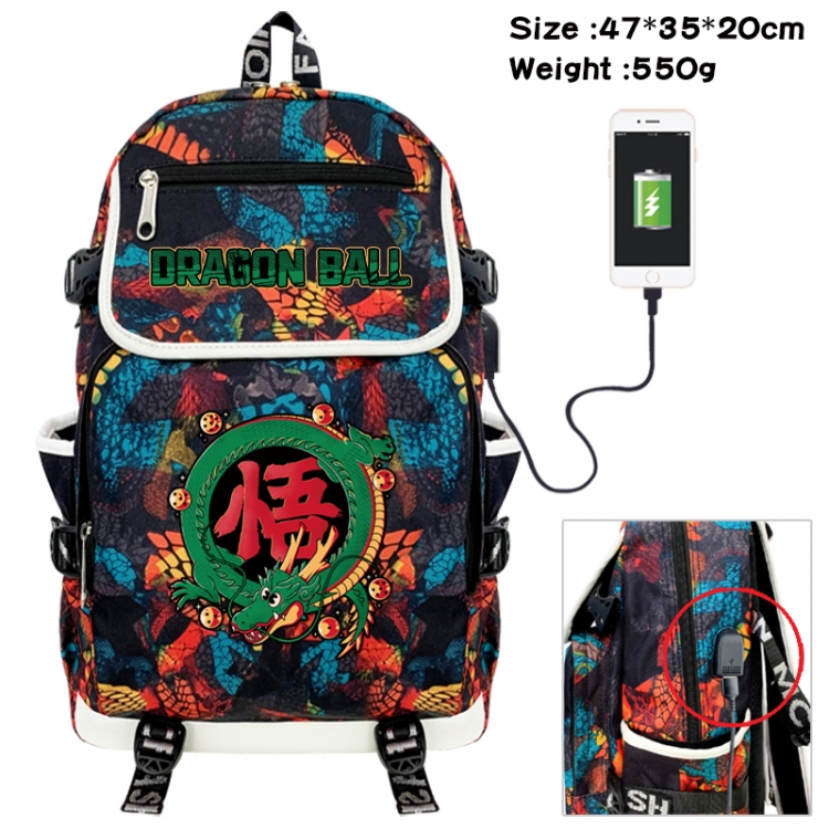 DRAGON BALL Camouflage waterproof sail fabric flip backpack student bag 47X35X20CM 550G