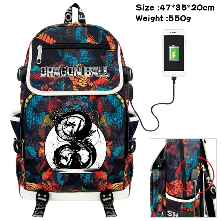 DRAGON BALL Camouflage waterproof sail fabric flip backpack student bag 47X35X20CM 550G