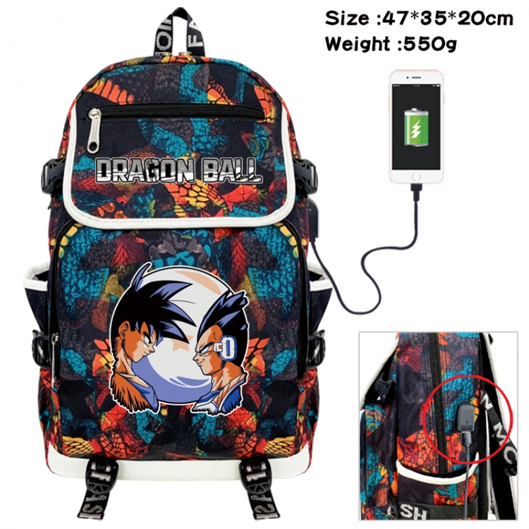 DRAGON BALL Camouflage waterproof sail fabric flip backpack student bag 47X35X20CM 550G