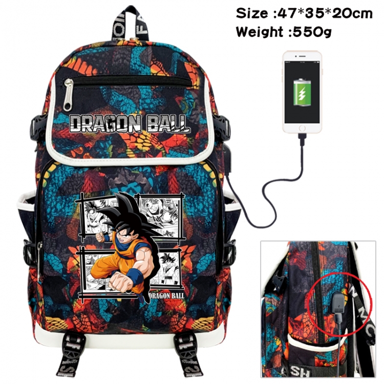 DRAGON BALL Camouflage waterproof sail fabric flip backpack student bag 47X35X20CM 550G