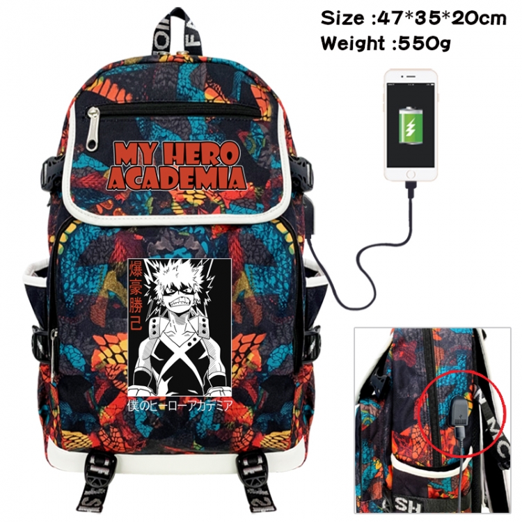 My Hero Academia Camouflage waterproof sail fabric flip backpack student bag 47X35X20CM 550G