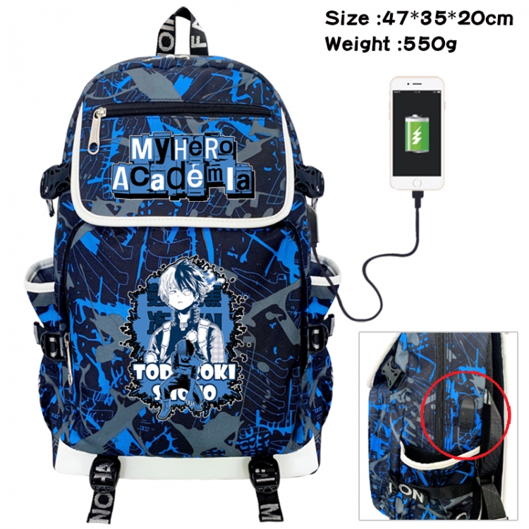 My Hero Academia Camouflage waterproof sail fabric flip backpack student bag 47X35X20CM 550G