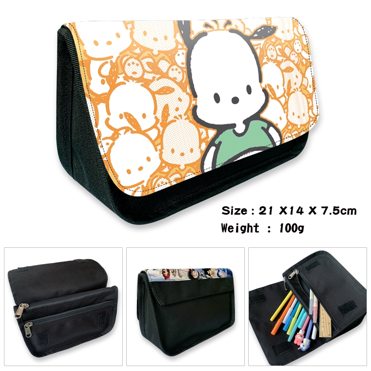 sanrio Anime Velcro canvas zipper pencil case Pencil Bag 21×14×7.5cm