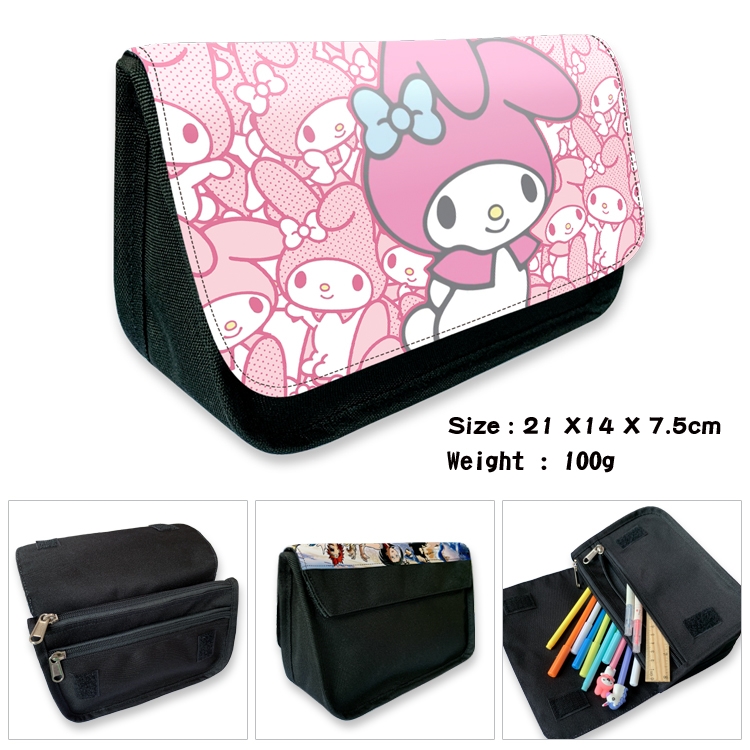 sanrio Anime Velcro canvas zipper pencil case Pencil Bag 21×14×7.5cm