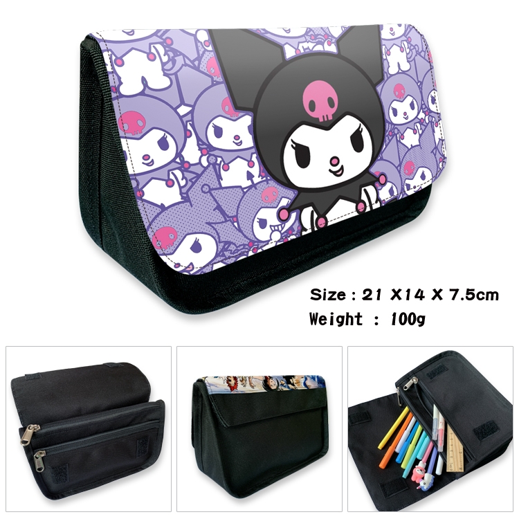 sanrio Anime Velcro canvas zipper pencil case Pencil Bag 21×14×7.5cm