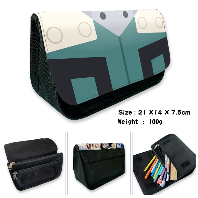 My Hero Academia Anime Velcro canvas zipper pencil case Pencil Bag 21×14×7.5cm