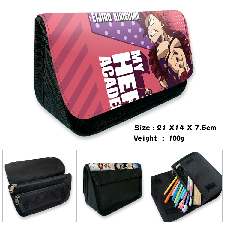 My Hero Academia Anime Velcro canvas zipper pencil case Pencil Bag 21×14×7.5cm