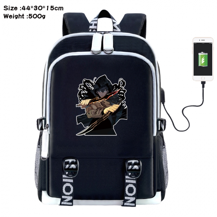 Solo Leveling:Arise Anime Double Zipper Data Backpack 44X30X15CM