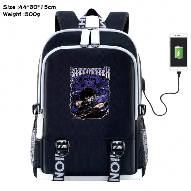 Solo Leveling:Arise Anime Double Zipper Data Backpack 44X30X15CM