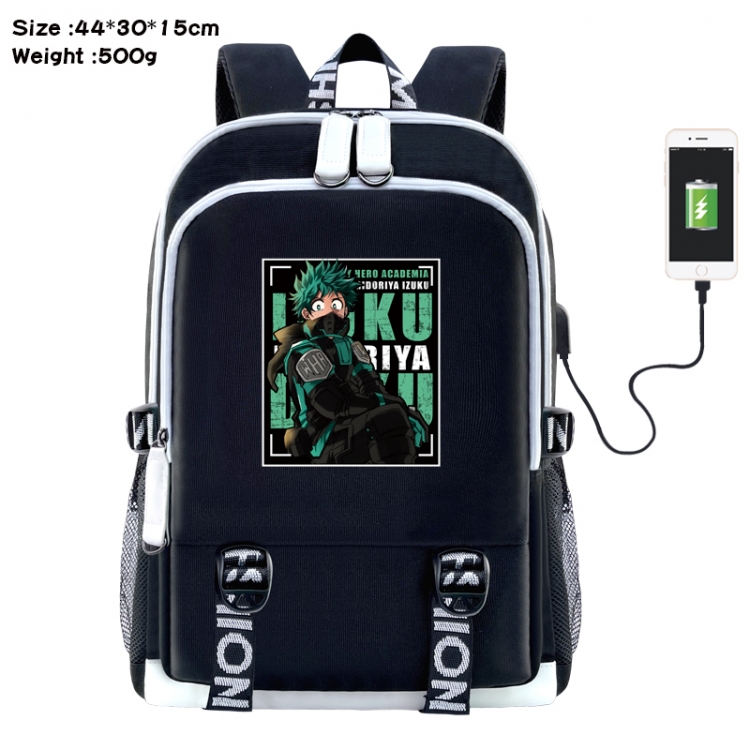 My Hero Academia Anime Double Zipper Data Backpack 44X30X15CM