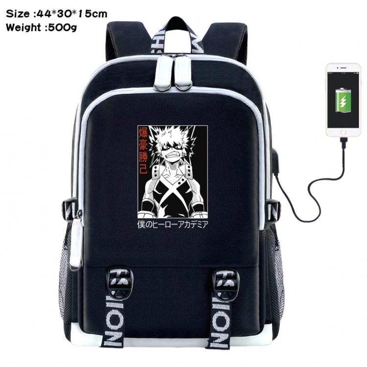 My Hero Academia Anime Double Zipper Data Backpack 44X30X15CM