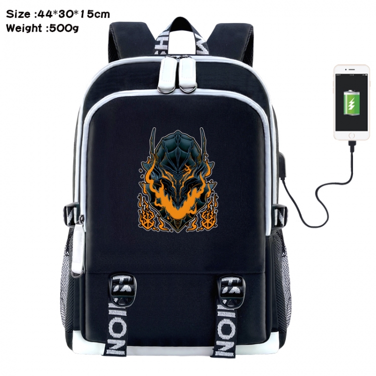 Berserk Anime Double Zipper Data Backpack 44X30X15CM