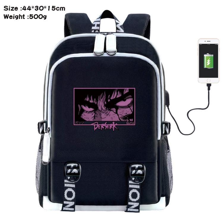 Berserk Anime Double Zipper Data Backpack 44X30X15CM