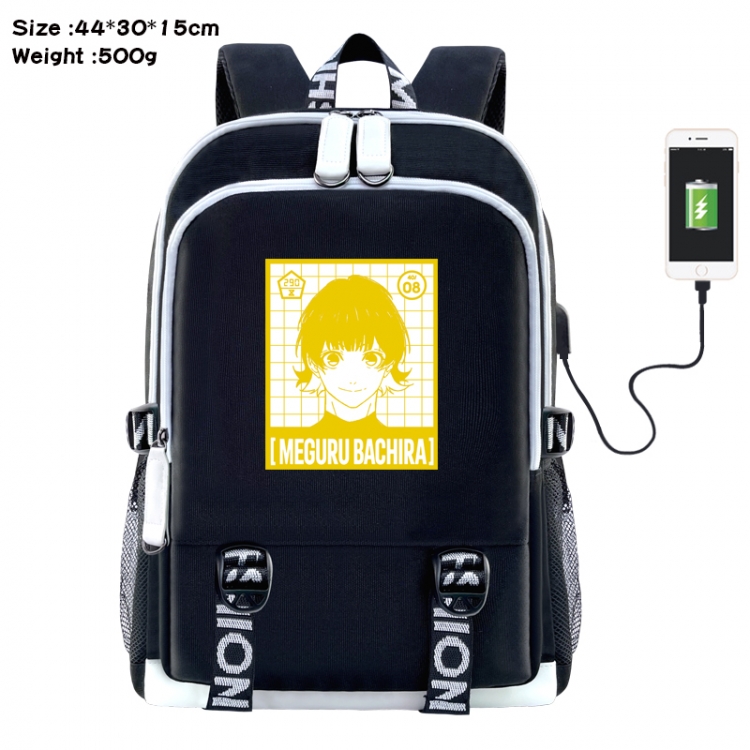 BLUE LOCK Anime Double Zipper Data Backpack 44X30X15CM