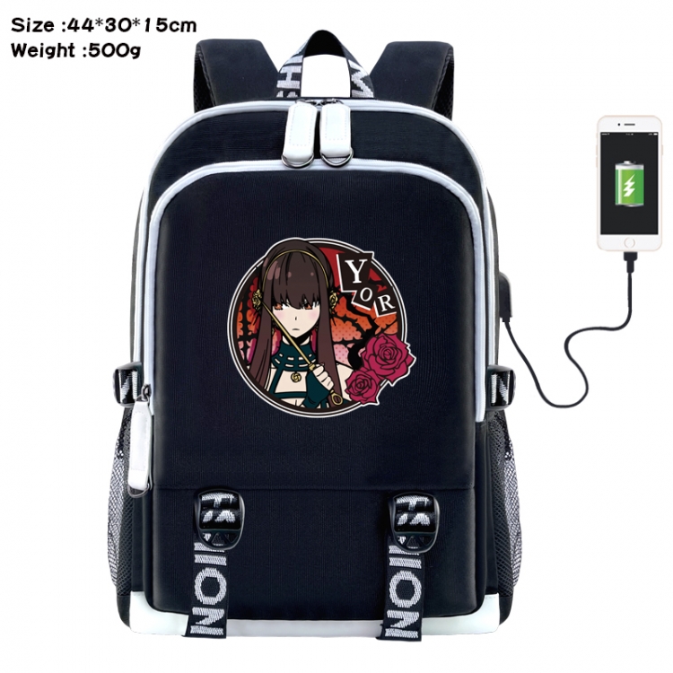 SPYxFAMILY Anime Double Zipper Data Backpack 44X30X15CM