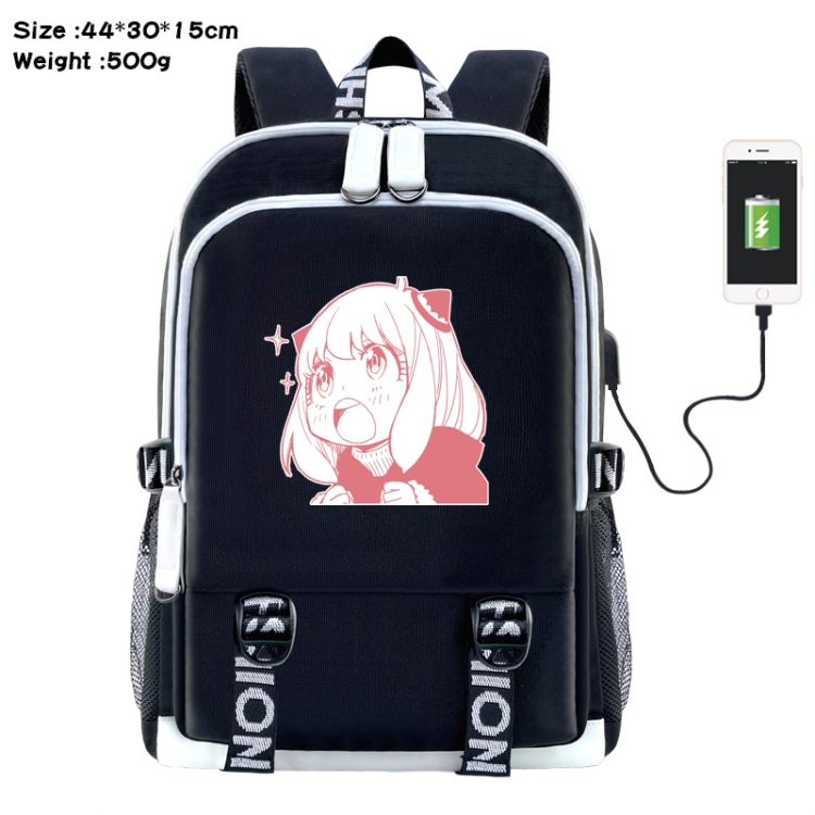 SPYxFAMILY Anime Double Zipper Data Backpack 44X30X15CM