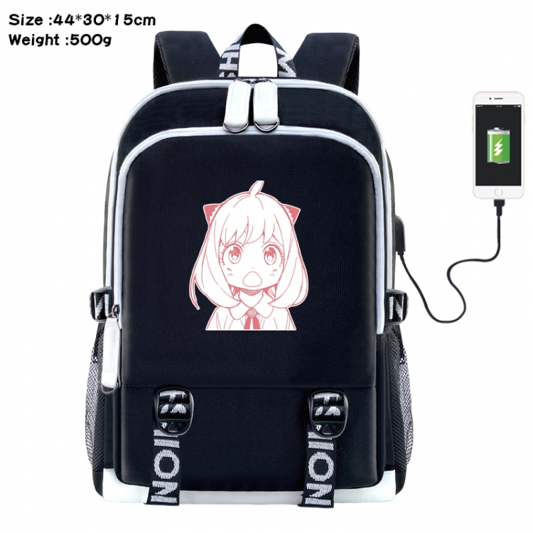 SPYxFAMILY Anime Double Zipper Data Backpack 44X30X15CM