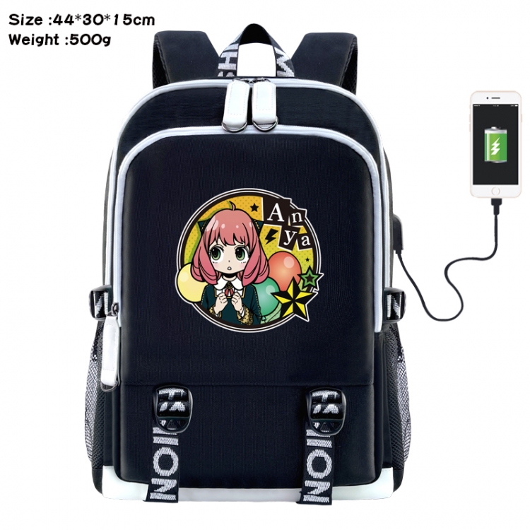 SPYxFAMILY Anime Double Zipper Data Backpack 44X30X15CM