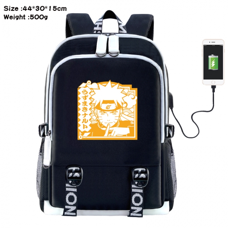 Naruto Anime Double Zipper Data Backpack 44X30X15CM