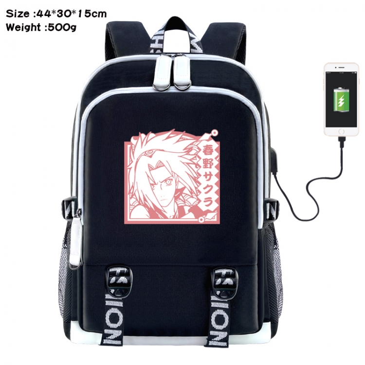 Naruto Anime Double Zipper Data Backpack 44X30X15CM