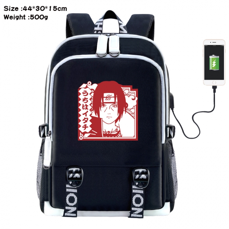 Naruto Anime Double Zipper Data Backpack 44X30X15CM