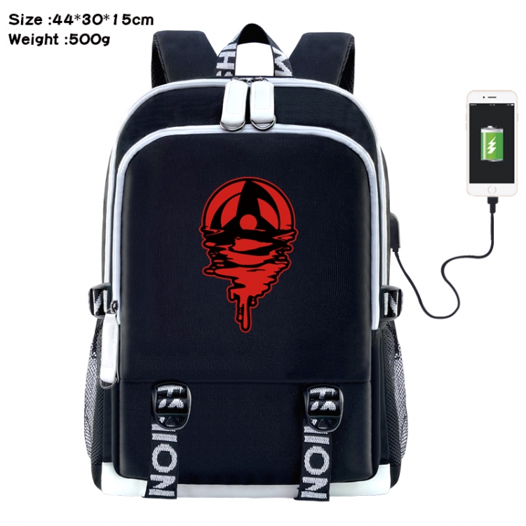 Naruto Anime Double Zipper Data Backpack 44X30X15CM