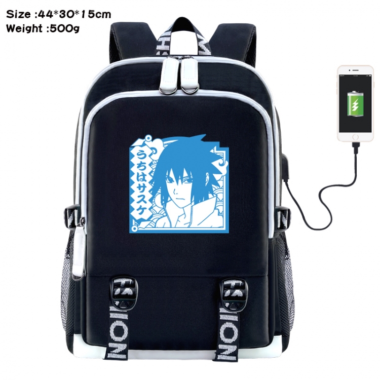 Naruto Anime Double Zipper Data Backpack 44X30X15CM