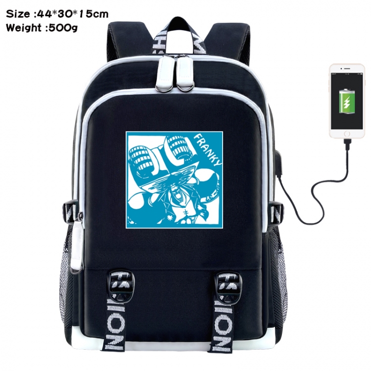 One Piece Anime Double Zipper Data Backpack 44X30X15CM