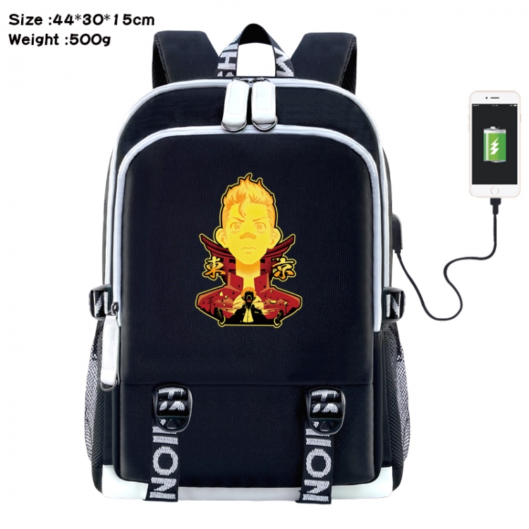 Tokyo Revengers Anime Double Zipper Data Backpack 44X30X15CM