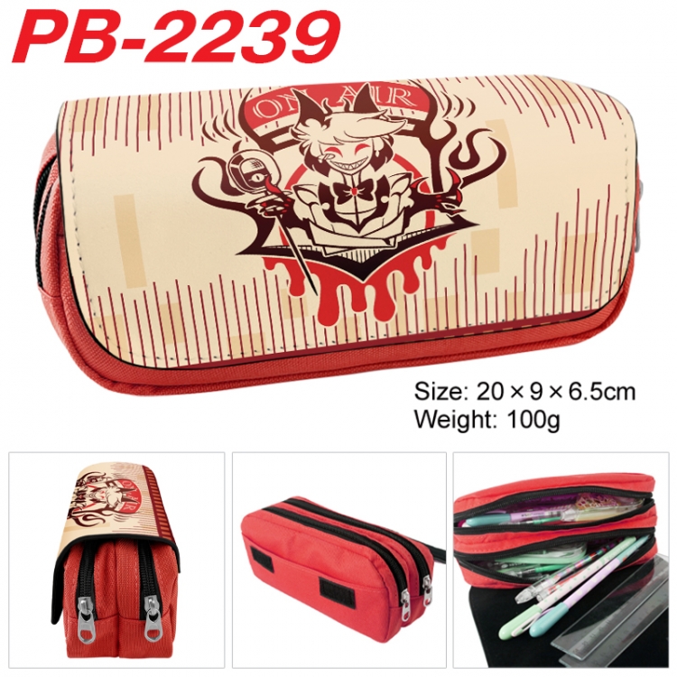 Hazbin Hotel Anime double-layer pu leather printing pencil case 20x9x6.5cm  PB-2239