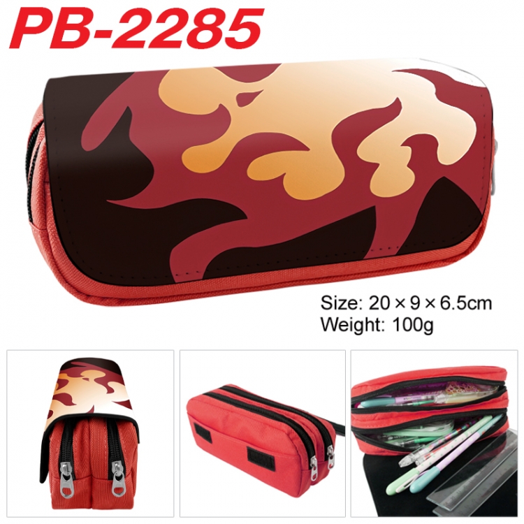 Demon Slayer Kimets Anime double-layer pu leather printing pencil case 20x9x6.5cm PB-2285