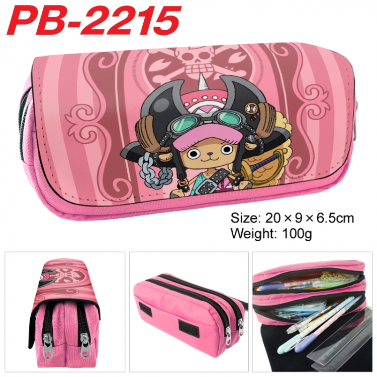 One Piece Anime double-layer pu leather printing pencil case 20x9x6.5cm PB-2215