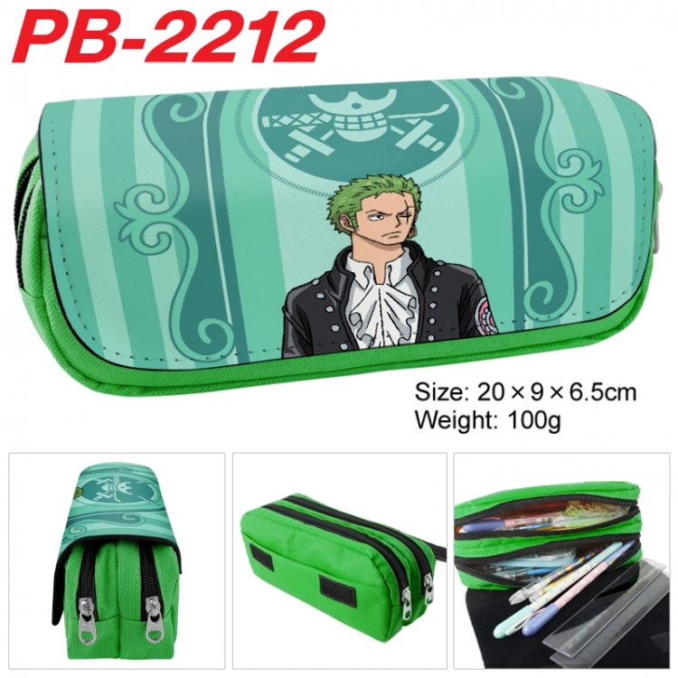 One Piece Anime double-layer pu leather printing pencil case 20x9x6.5cm PB-2212