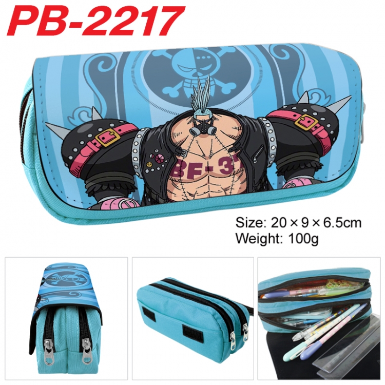 One Piece Anime double-layer pu leather printing pencil case 20x9x6.5cm PB-2217