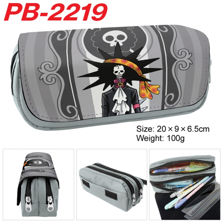 One Piece Anime double-layer pu leather printing pencil case 20x9x6.5cm PB-2219