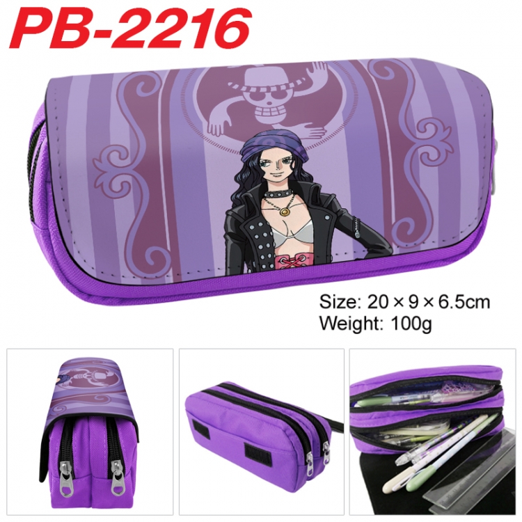 One Piece Anime double-layer pu leather printing pencil case 20x9x6.5cm  PB-2216