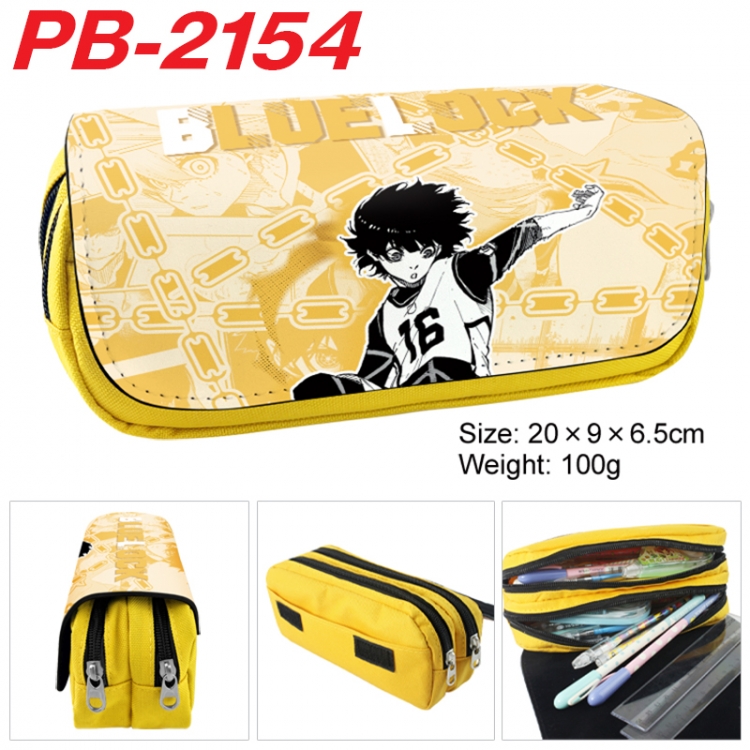 BLUE LOCK Anime double-layer pu leather printing pencil case 20x9x6.5cm  PB-2154