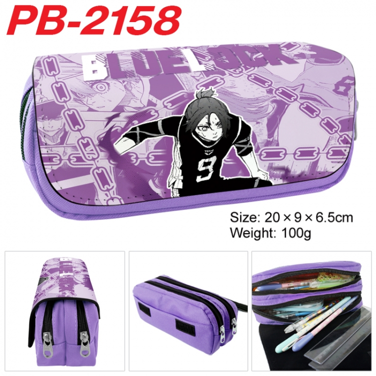 BLUE LOCK Anime double-layer pu leather printing pencil case 20x9x6.5cm PB-2158