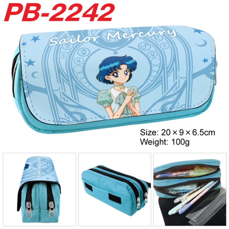 sailormoon Anime double-layer pu leather printing pencil case 20x9x6.5cm PB-2242