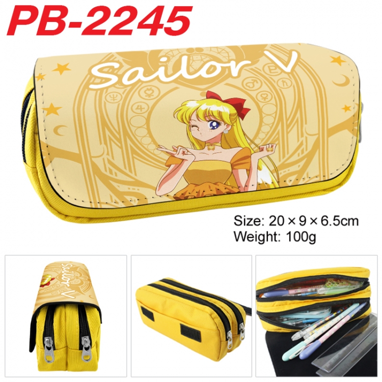 sailormoon Anime double-layer pu leather printing pencil case 20x9x6.5cm  PB-2245