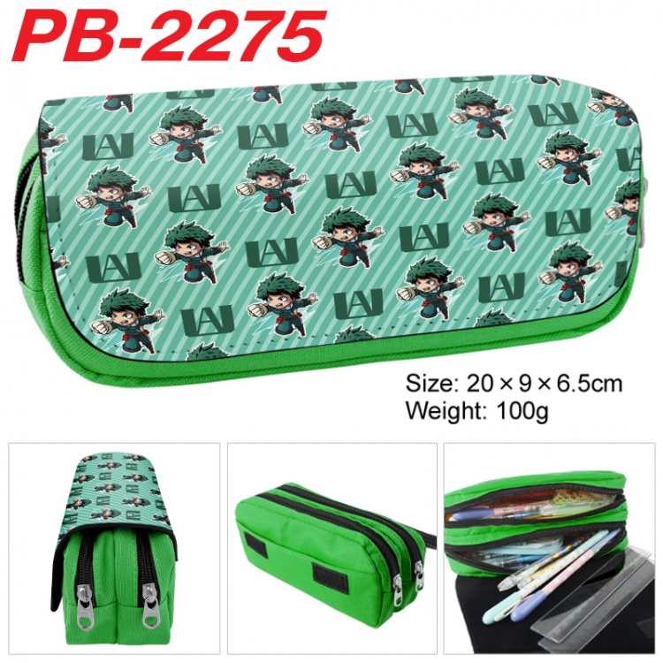 My Hero Academia Anime double-layer pu leather printing pencil case 20x9x6.5cm PB-2275