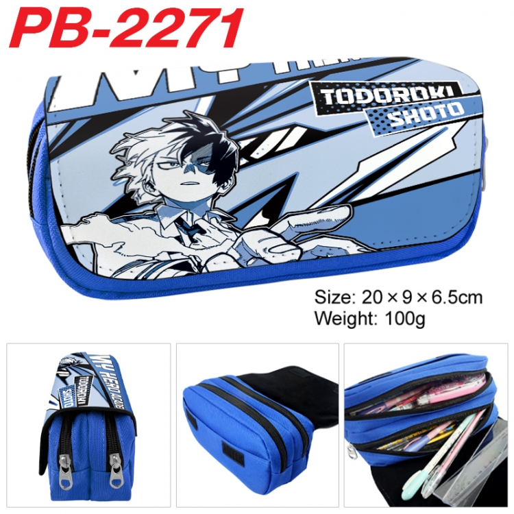 My Hero Academia Anime double-layer pu leather printing pencil case 20x9x6.5cm PB-2271