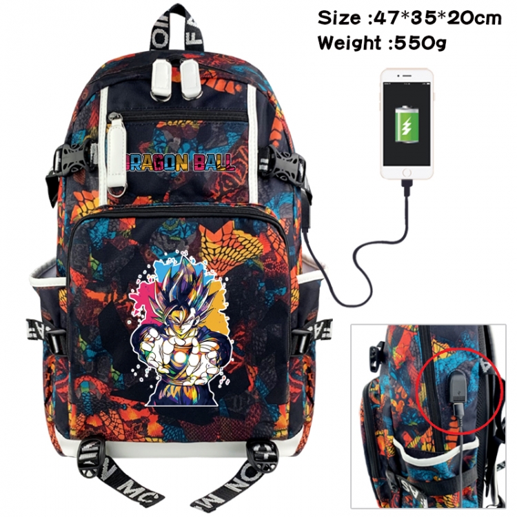 DRAGON BALL Camouflage waterproof sail fabric flip backpack student bag 47X35X20CM 550G