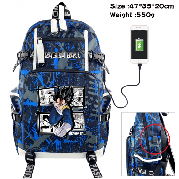 DRAGON BALL Camouflage waterproof sail fabric flip backpack student bag 47X35X20CM 550G