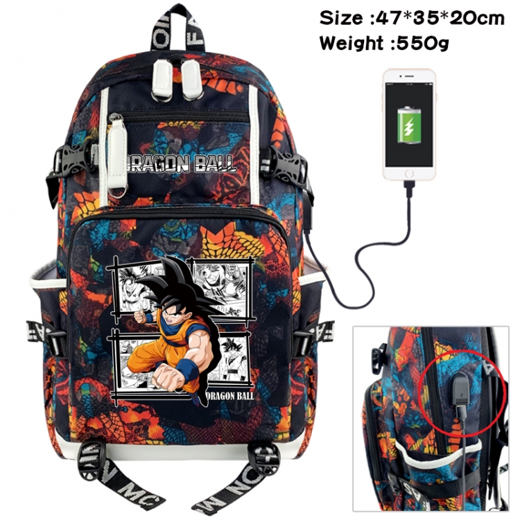 DRAGON BALL Camouflage waterproof sail fabric flip backpack student bag 47X35X20CM 550G