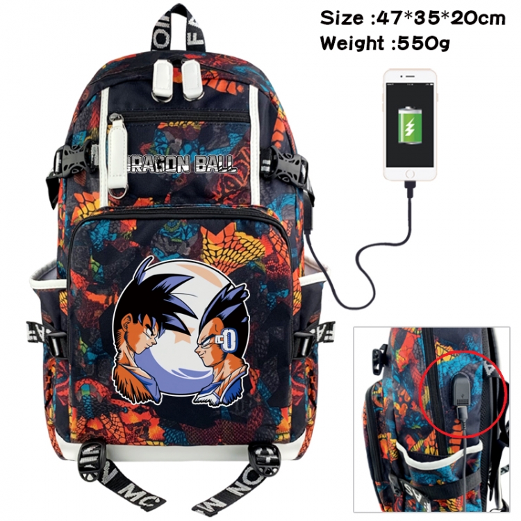 DRAGON BALL Camouflage waterproof sail fabric flip backpack student bag 47X35X20CM 550G