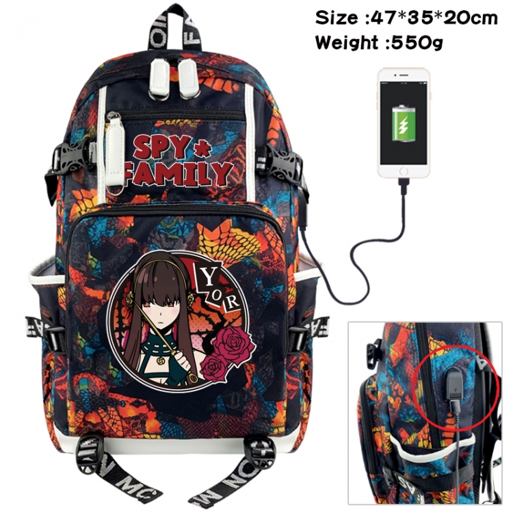 SPYxFAMILY Camouflage waterproof sail fabric flip backpack student bag 47X35X20CM 550G