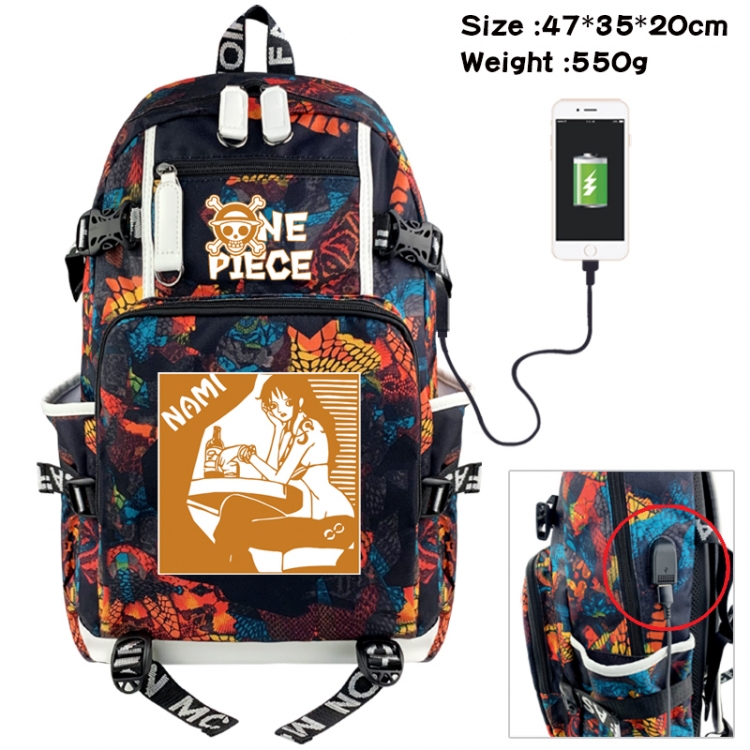 One Piece Camouflage waterproof sail fabric flip backpack student bag 47X35X20CM 550G